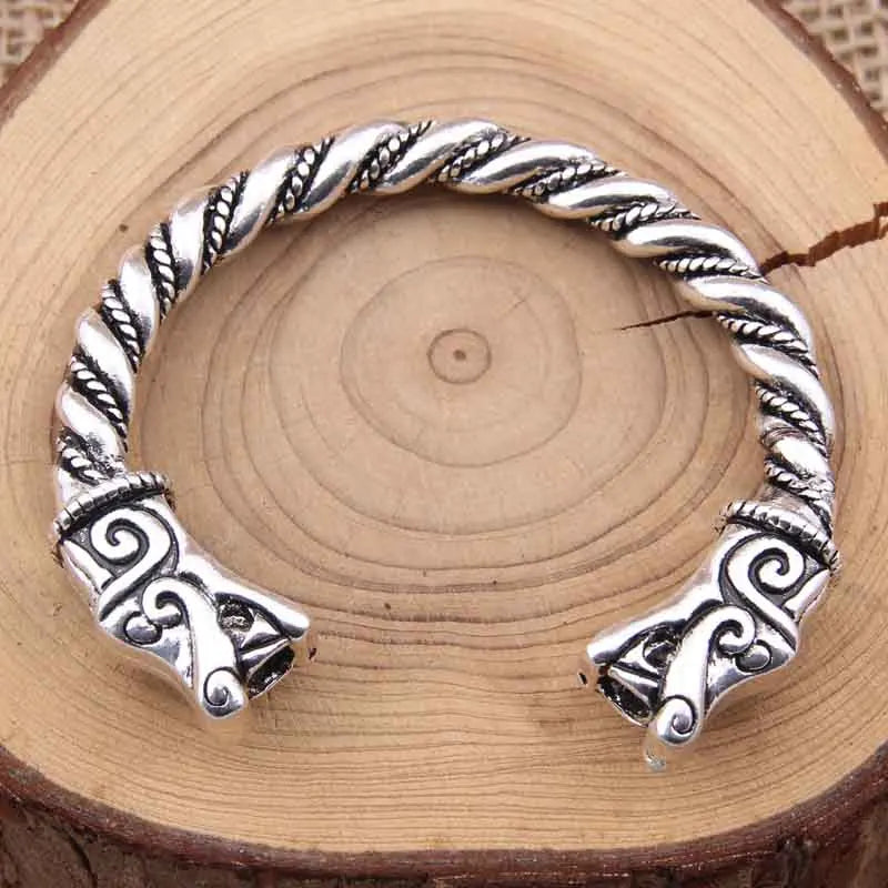 Viking Wolves of Odin Geri and Freki Bracelet