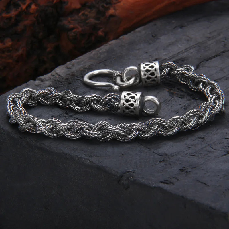 Weaved Wyrd 925 Fine Silver Bracelet