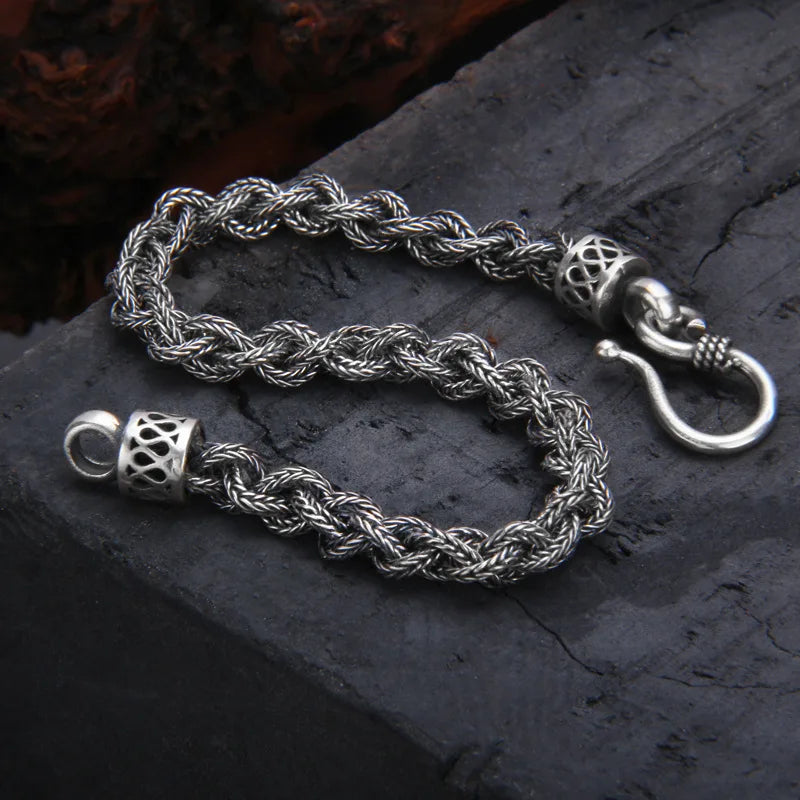 Weaved Wyrd 925 Fine Silver Bracelet