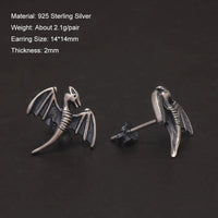 Winged Dragon Fafnir 925 Sterling Silver Earrings
