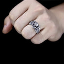 Winged Skull 925 Sterling Silver Adjustable Ring