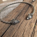 Wolf Torc Necklace Geri and Freki Wolves of Odin