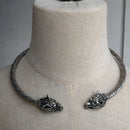 Wolf Torc Necklace Geri and Freki Wolves of Odin