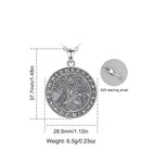 Wolf and Raven over Yggdrasil 925 Sterling Silver Necklace