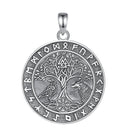 Wolf and Raven over Yggdrasil 925 Sterling Silver Necklace