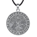 Wolf and Raven over Yggdrasil 925 Sterling Silver Necklace