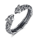 Wolves of Odin 925 Sterling Silver Adjustable Ring