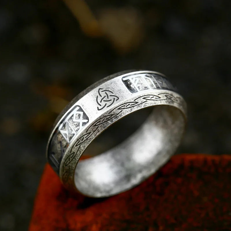 Yggdrasil The Tree of Life Stainless Steel Rune Ring