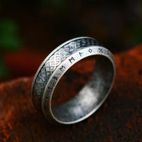 Yggdrasil The Tree of Life Stainless Steel Rune Ring