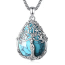 Yggdrasil, The Tree of Life in Turquoise Stone Necklace
