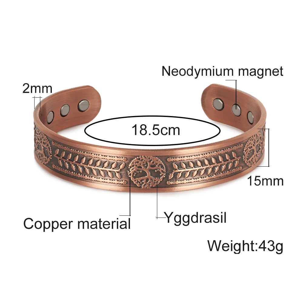 Yggdrasil, the Tree of Life Copper Bracelet