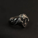 Odin with his Ravens Hugin and Munin and his Wolves Geri and Freki Stainless Steel Ring