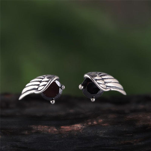 Raven Wings 925 Sterling Silver Earrings