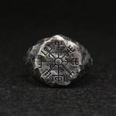 Vegvisir the Viking Compass Hammered Stainless Steel Ring