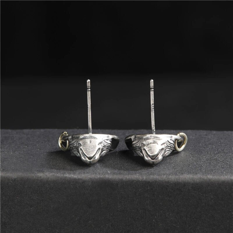 Freyja Sphynx Cat Silver Plated Stud Earrings