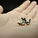 Freyja Sphynx Cat Silver Plated Stud Earrings