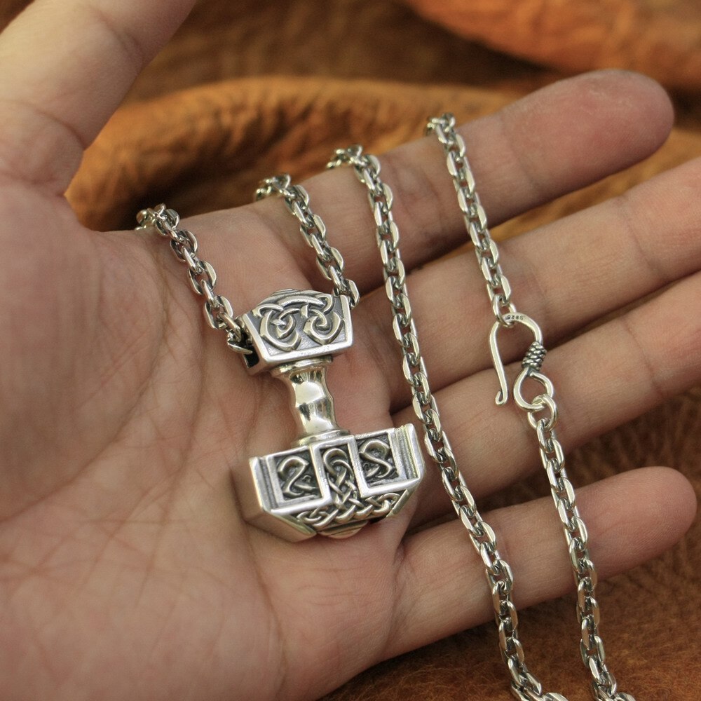 Mighty Mjolnir Necklace in 925 Sterling Silver