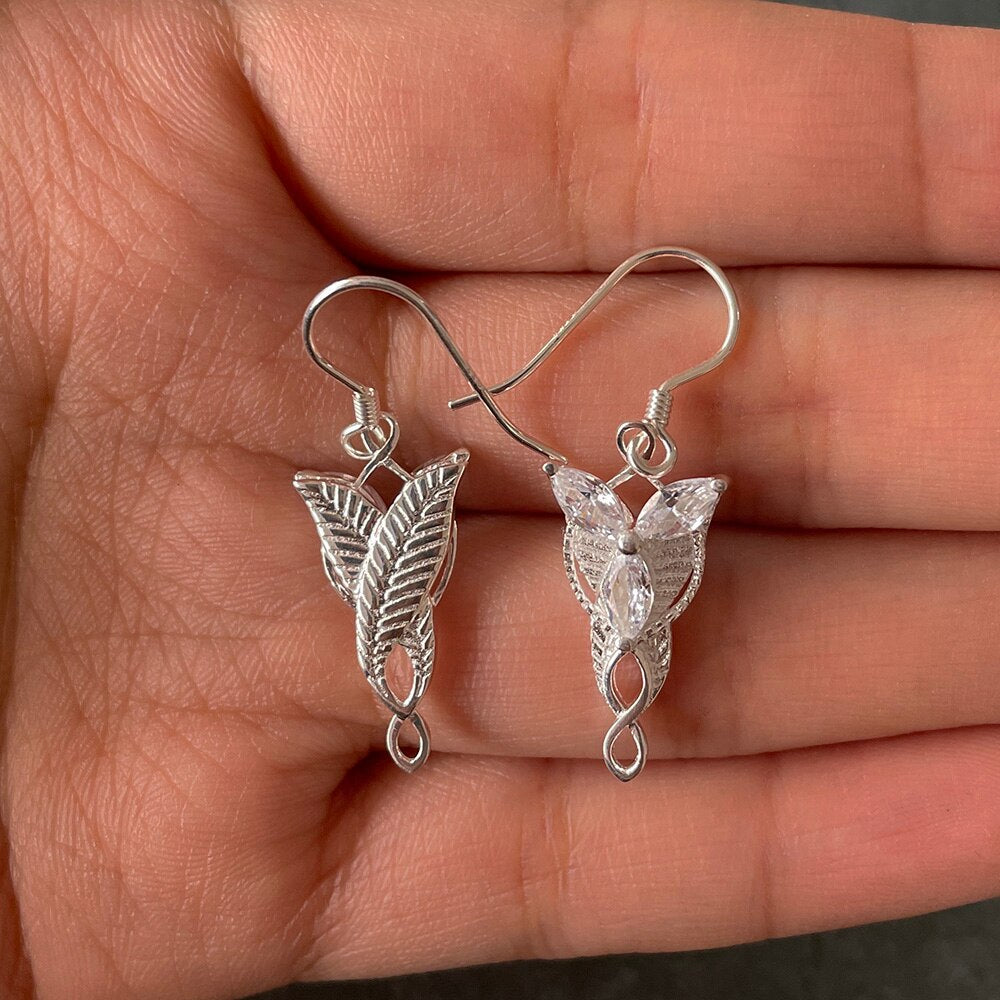 Evenstar of Alfheim 925 Sterling Silver Earrings with Zircon Stones