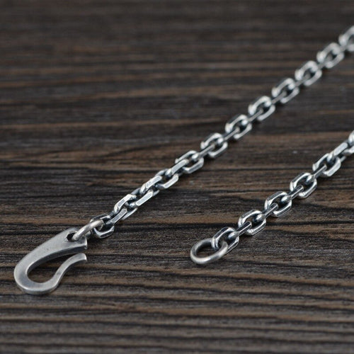 Yggdrasil Eagle Veðrfölnir 925 Sterling Silver Cable Chain