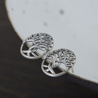 Yggdrasil The Tree of Life 925 Sterling Silver Adjustable Ring and Earrings