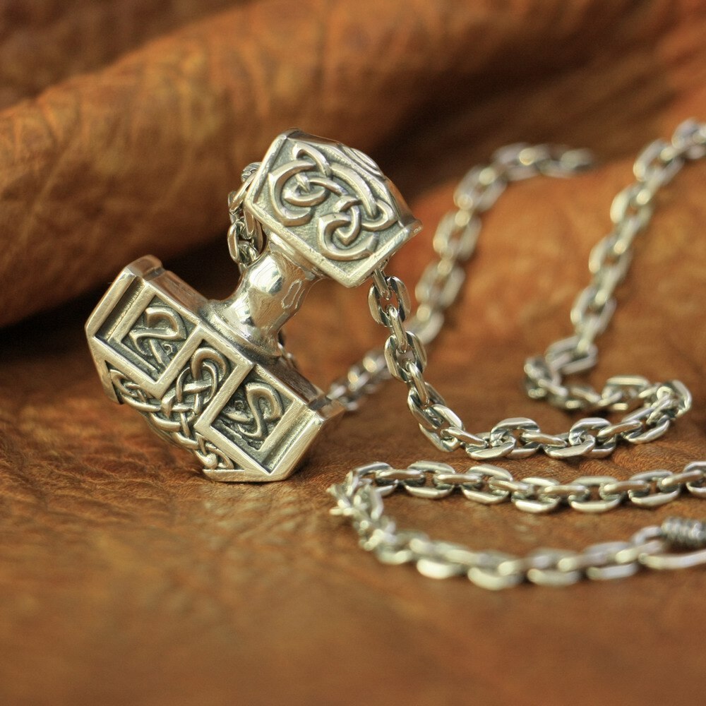 Mighty Mjolnir Necklace in 925 Sterling Silver