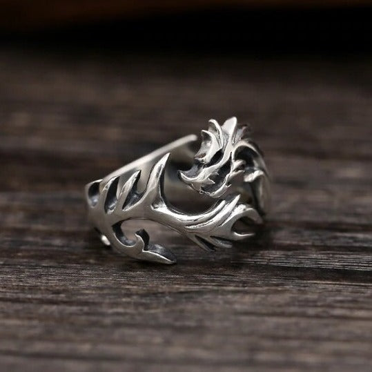 The Sea Serpent Jörmungandr 925 Sterling Silver Adjustable Ring