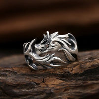 The Sea Serpent Jörmungandr 925 Sterling Silver Adjustable Ring