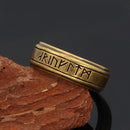 Viking Runes in Bronze Stainless Steel Ring