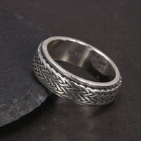 Wyrd of Frigg Rotatable 925 Silver Ring and Wedding Band