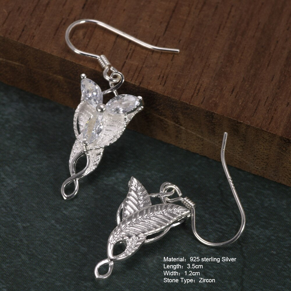 Evenstar of Alfheim 925 Sterling Silver Earrings with Zircon Stones