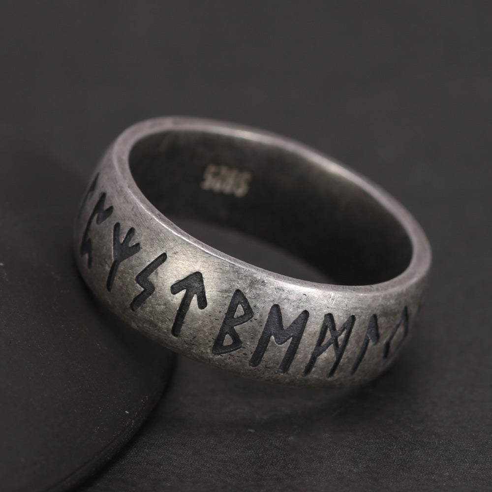 Viking Rune Ring in 925 Sterling Silver