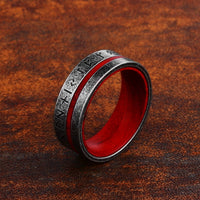 The Red Runes Stainless Steel 8mm Ring