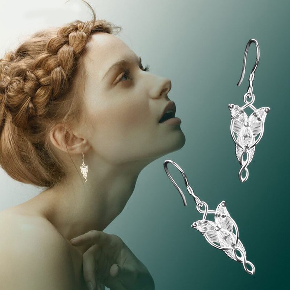 Evenstar of Alfheim 925 Sterling Silver Earrings with Zircon Stones