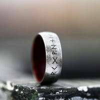 Norse Runes Stainless Steel 8mm Ring