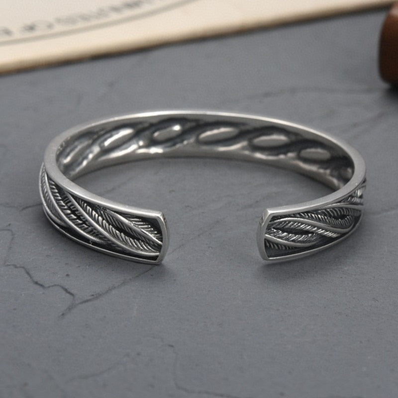 Hugin and Munin Feathers 925 Sterling Silver Bracelet