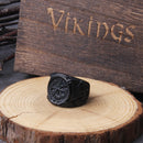Vegvisir Black Stainless Steel Ring