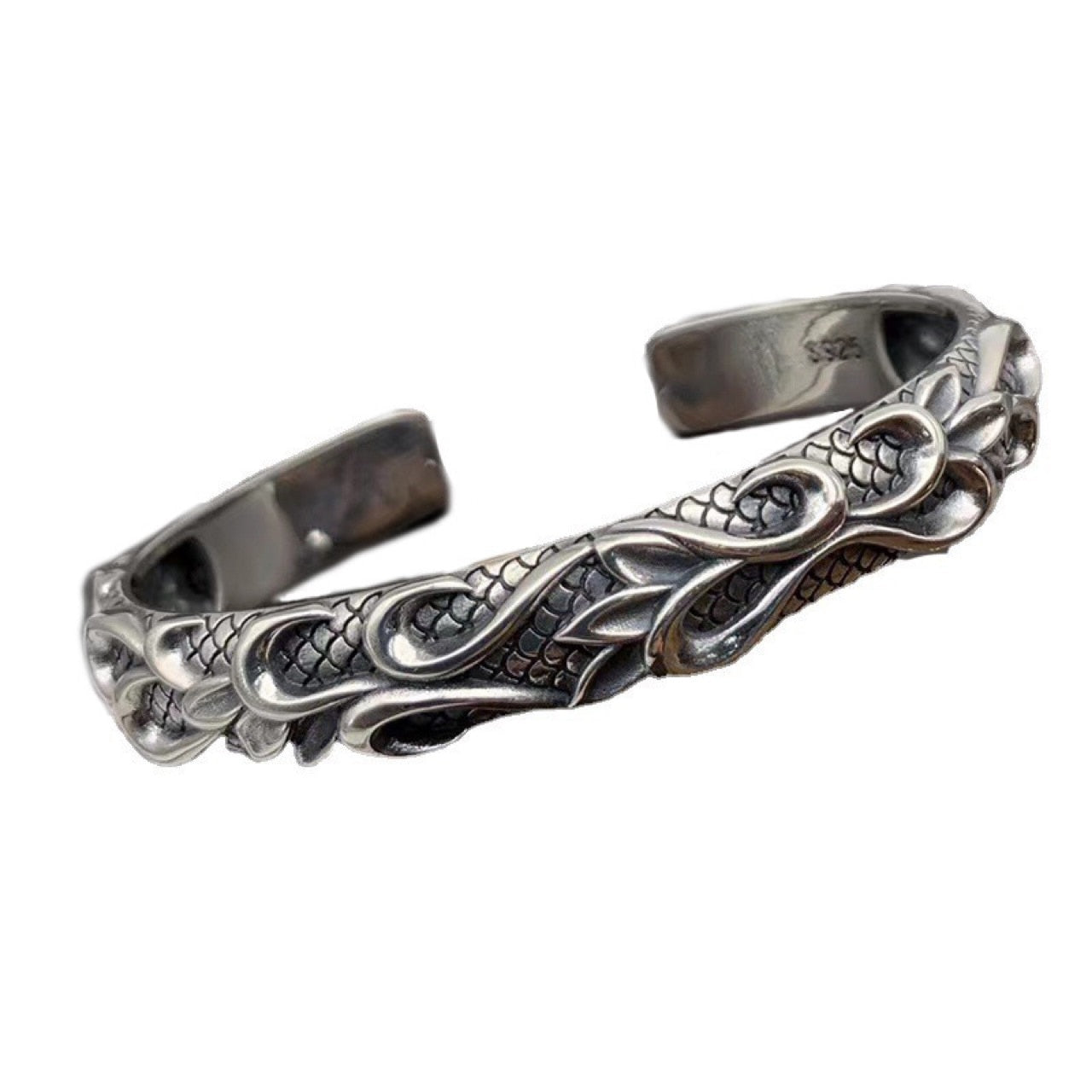 Hidden Dragon Nidhogg Under Yggdrasil 925 Silver Bracelet