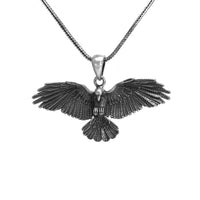 Flying Raven of Odin 925 Sterling Silver Necklace