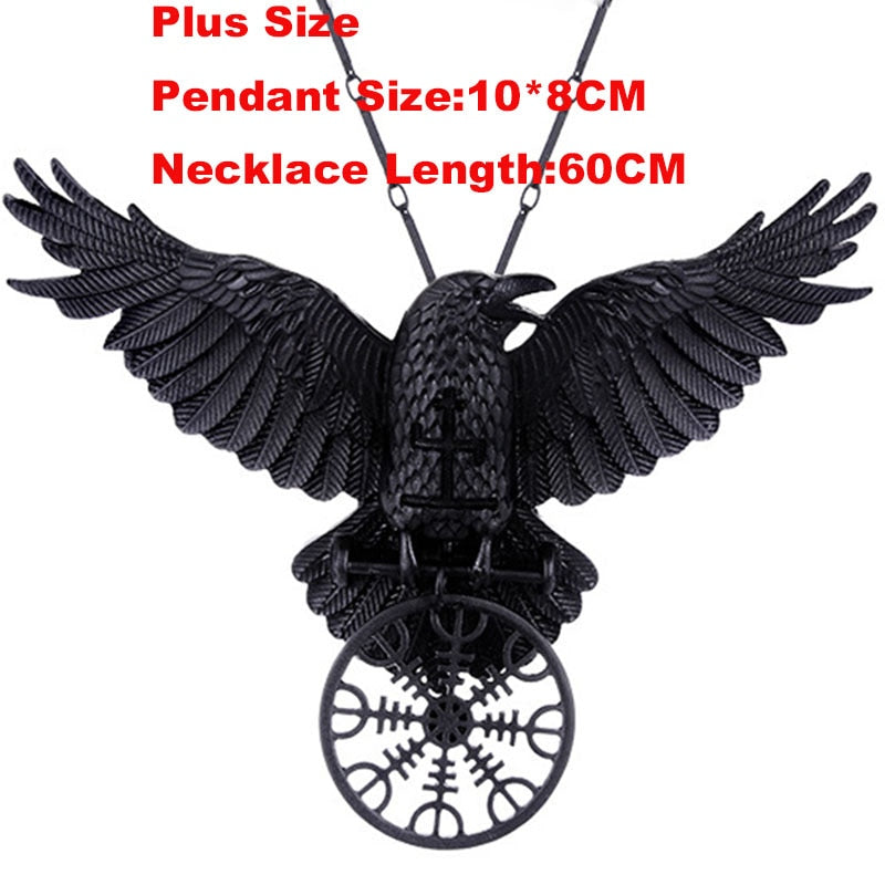 Raven of Odin brings Aegishjalmur Necklace or Hair Clasp