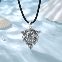 Odin With His Ravens Hugin and Munin 925 Sterling Silver Necklace