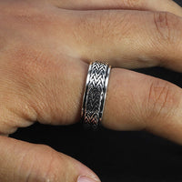 Wyrd of Frigg Rotatable 925 Silver Ring and Wedding Band