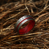 The Red Runes Stainless Steel 8mm Ring