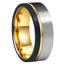 Frigg's Wedding Band Wigh Golden Inlay - 8mm Tungsten Carbide Ring