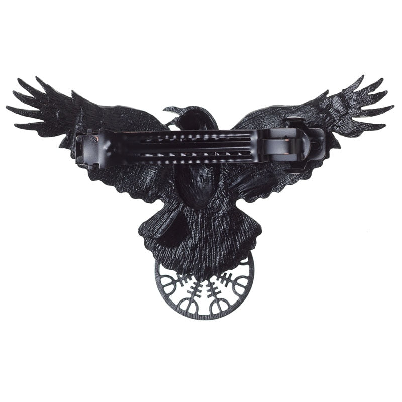 Raven of Odin brings Aegishjalmur Necklace or Hair Clasp