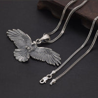 Flying Raven of Odin 925 Sterling Silver Necklace