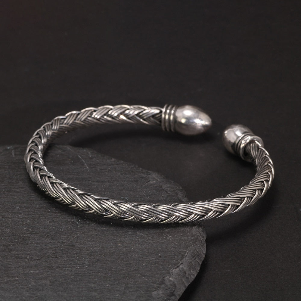 Weaved Wyrd 990 Fine Silver Bracelet