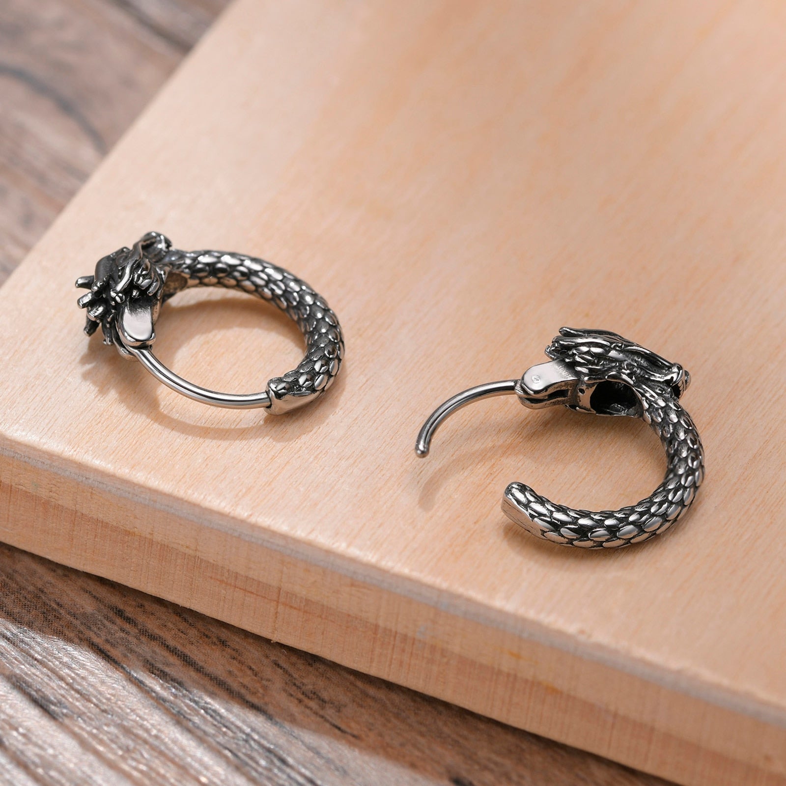 Jörmungandr the Midgard Serpent Stainless Steel Earrings