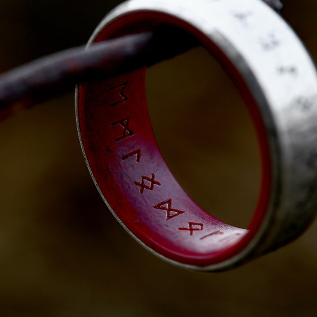 Norse Runes Stainless Steel 8mm Ring