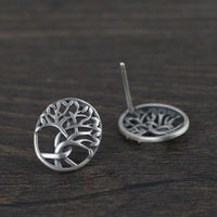 Yggdrasil The Tree of Life 925 Sterling Silver Adjustable Ring and Earrings
