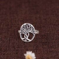 Yggdrasil The Tree of Life 925 Sterling Silver Adjustable Ring and Earrings